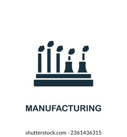 Manufacturing icon. Monochrome simple sign from operation management collection. Manufacturing icon for logo, templates, web design and infographics.