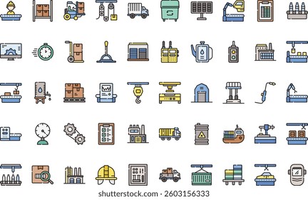 Manufacturing icon pack High-Quality Vector Icons Collection with Editable Stroke. Ideal for Professional and Creative Projects.