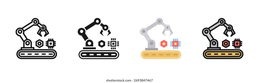 Paquete de iconos de fabricación en varios estilos