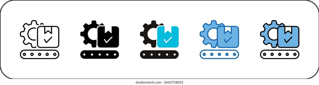 Ilustración multiestilo de paquete de iconos de fabricación