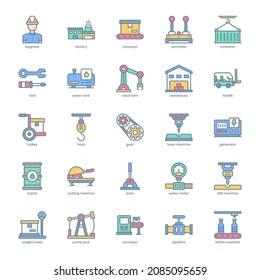 Manufacturing icon pack for your website design, logo, app, UI. Manufacturing icon outline design. Vector graphics illustration and editable stroke.