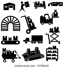 Manufacturing icon set isolated on a white background.