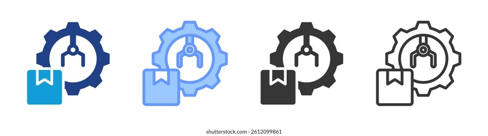 Manufacturing icon set multiple style collection