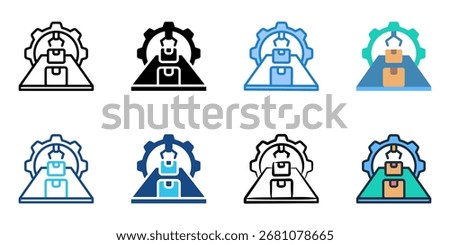 Manufacturing icon set multiple style collection 
