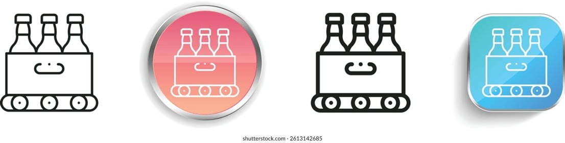 manufacturing icon. Thin Linear, Regular and Button Style Design Isolated On White Background