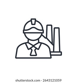 manufacturing icon. vector.Editable stroke.linear style sign for use web design,logo.Symbol illustration.