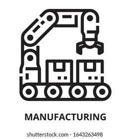 Manufacturing icon for website, application, printing, document, poster design, etc.