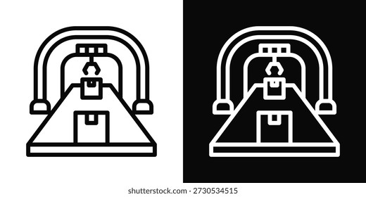 Manufacturing Icon White And Black Background Style