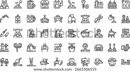 Manufacturing icons High-Quality Vector Icons Collection with Editable Stroke. Ideal for Professional and Creative Projects