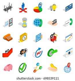 Manufacturing icons set. Isometric set of 25 manufacturing vector icons for web isolated on white background