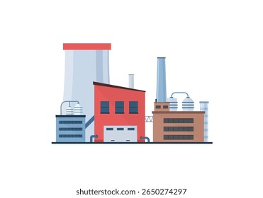 Setor de fabricação conjunto com fábrica de construção maquinário gerador de energia processamento petroquímico refinaria armazenamento químico poluição engenharia ambiental aquecimento global eletricidade citysca