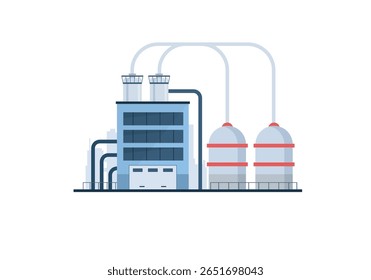 Setor de fabricação conjunto com fábrica de construção maquinário gerador de energia processamento petroquímico refinaria armazenamento químico poluição engenharia ambiental aquecimento global eletricidade citysca