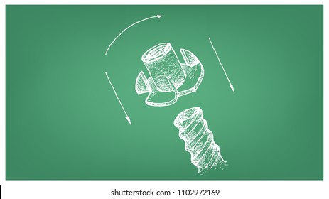 Manufacturing and Industry, Tee Nut, T-Nut or Blind Nut and Screw. A Type of Fastener with Threaded Hole Used in Conjunction with A Mating Bolt to Fasten Parts Together.
