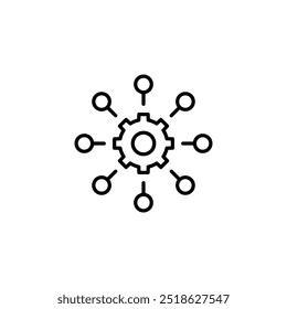 Manufacturing linear icon. Line customizable illustration. Contour symbol. Vector isolated outline drawing. Editable stroke