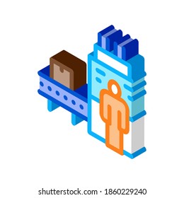 Manufacturing Machine Operator Icon Vector. Isometric Manufacturing Machine Operator Sign. Color Isolated Symbol Illustration