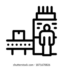 Manufacturing Machine Operator Icon Vector. Manufacturing Machine Operator Sign. Isolated Contour Symbol Illustration