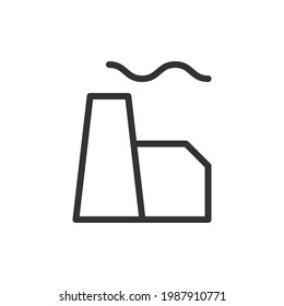 Manufacturing minimal line icon. Web stroke symbol design. Manufacturing sign isolated on a white background. Premium line icon.