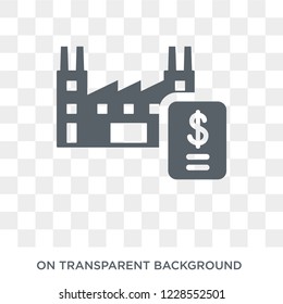 Manufacturing output icon. Trendy flat vector Manufacturing output icon on transparent background from Business  collection. 
