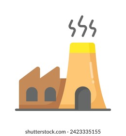 Manufacturing Plant, building with chimney showing concept icon of power plant or industry vector