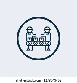 Manufacturing plant and factory icon - Vector