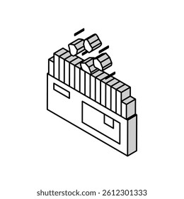 manufacturing plant isometric icon vector. manufacturing plant sign. isolated symbol illustration