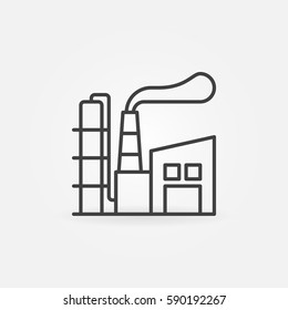 Manufacturing plant line icon. Vector factory concept simple outline sign