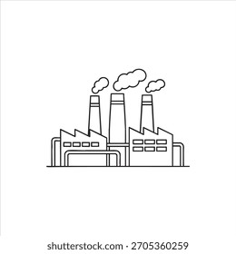 Planta de Fabricação com Vários Contorno de Chaminés Ilustração