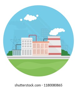 
A manufacturing plant pollute air 
