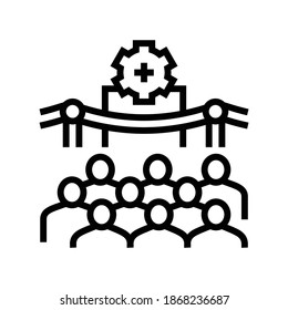 manufacturing process introduction line icon vector. manufacturing process introduction sign. isolated contour symbol black illustration