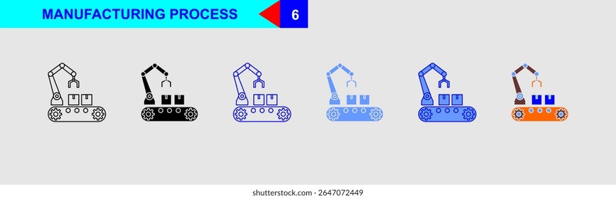 Manufacturing Process Production Icon Set