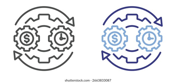 Manufacturing Process Two color icon sheet