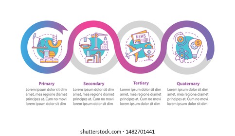 Manufacturing process vector infographic template. Business presentation design elements. Data visualization with four steps and options. Process timeline chart. Workflow layout with linear icons