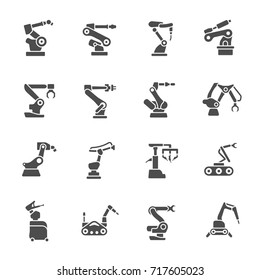 Manufacturing robotics icons