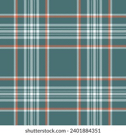Manufacturing seamless check texture, mexican background pattern plaid. India tartan vector textile fabric in cyan and white colors.