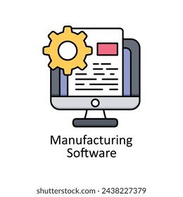 Ilustración de diseño de icono de contorno rellenado vectorial de software de fabricación. Símbolo de unidades de fabricación sobre fondo blanco EPS 10 Archivo