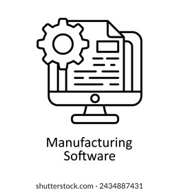 Ilustración de diseño de icono de contorno vectorial de software de fabricación. Símbolo de unidades de fabricación sobre fondo blanco EPS 10 Archivo