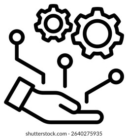 Manufacturing Technology Icon Line Vector Illustration