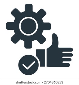 Fertigungstest-Glyphensymbol, Vektorgrafik