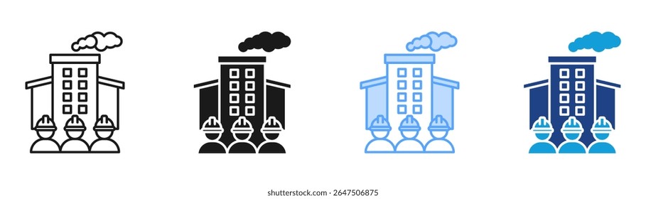 Manufacturing Unit Icon Set Multiple Style Collection