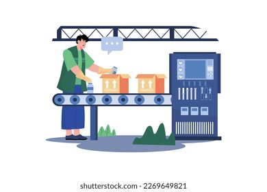 Manufacturing Unit Illustration concept on white background