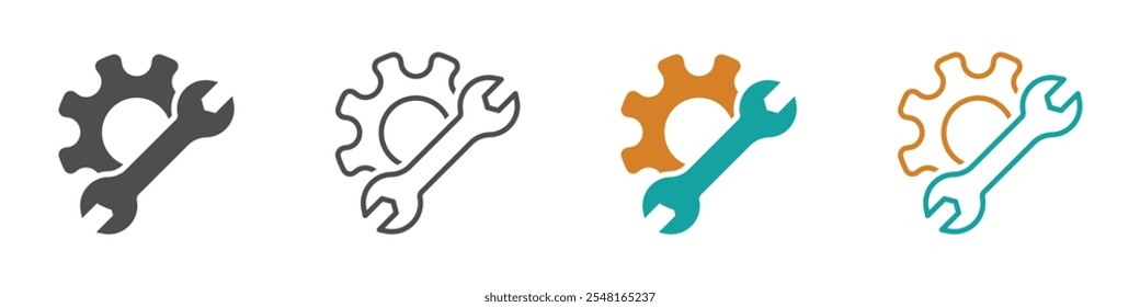 Manufacturing vector icons. Service vector icons collection