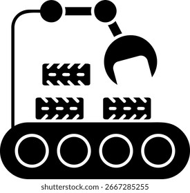 Fertigung Rad Glyphe Vektor Icon Design