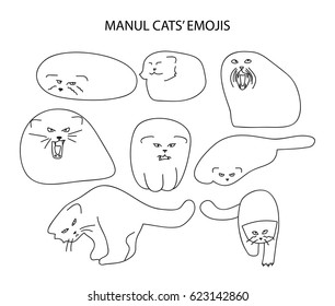 manul cat emojis'