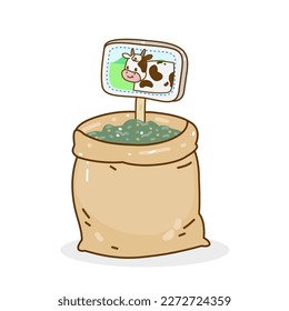Estiércol para la agricultura en segundo plano.