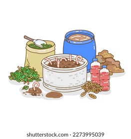 Manure for farming on Background.
