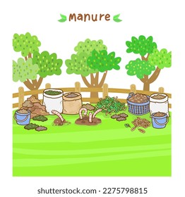 Manure for farming on Background.