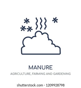 Manure icon. Manure linear symbol design from Agriculture, Farming and Gardening collection. Simple outline element vector illustration on white background.