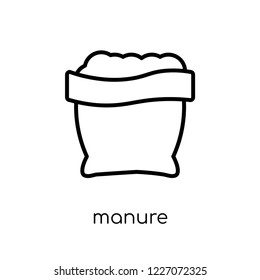 manure icon. Trendy modern flat linear vector manure icon on white background from thin line Agriculture, Farming and Gardening collection, outline vector illustration