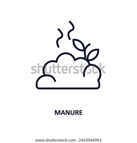 manure outline icon. Thin line icon from agriculture farming and gardening collection. Editable vector isolated on white background