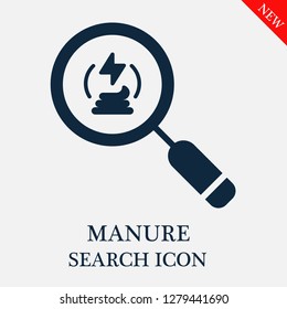 Manure search icon. Editable Manure search icon for web or mobile.